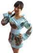 和服(藍豹紋-短改)-日本辣妹版和服