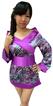 和服(紫豹紋-短改)-日本辣妹版和服