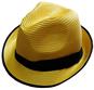 草編紳士帽-黃色