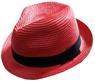 草編紳士帽-紅色