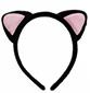 貓耳朵型3-黑底粉(髮箍)