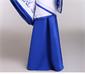 唐裝漢服女裝入塞漢代服裝民族曲裾深衣(藍白)細節圖