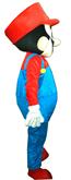 水管兄弟人偶-紅馬力奧(紅)卡通人偶吉祥物(側面)