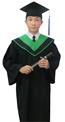 碩士服(黑底-綠披)正面照-農商學院&農藝相關科系學院使用