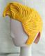 黃色捲髮橡膠頭套 貓王造型 正面