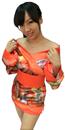 和服(橘豹紋-短改)-日本辣妹版和服