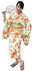 日本和服(白花)-女-日本傳統和服